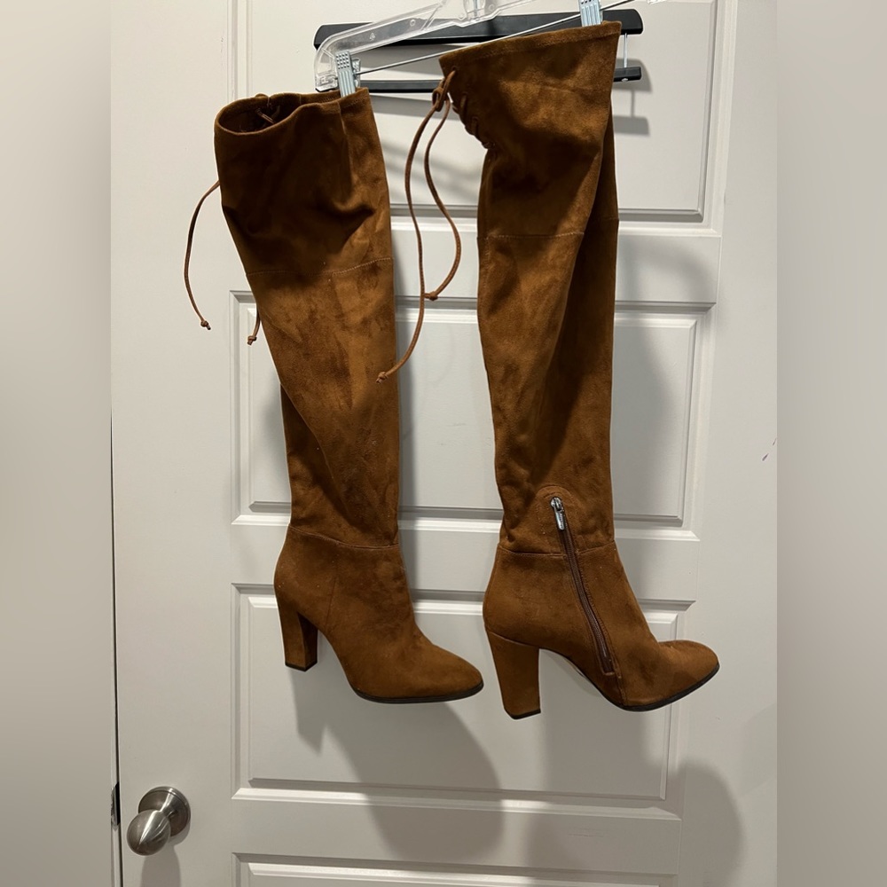 Vince Camuto over the knee brown suede boots, like new